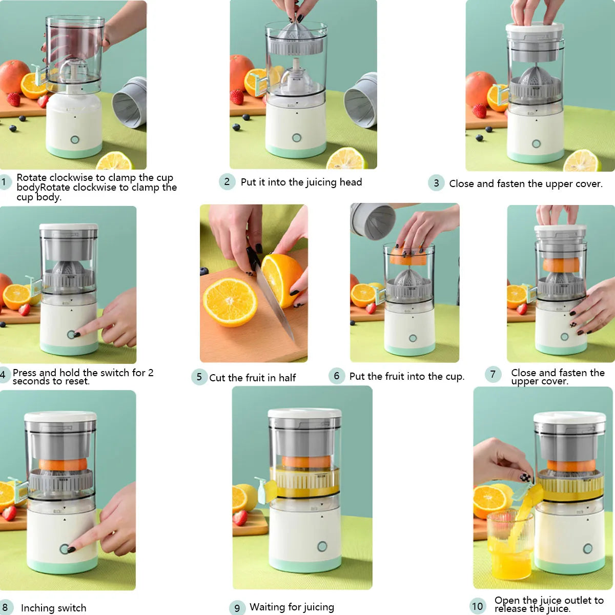 1PC electric juicer juice USB rechargeable automatic